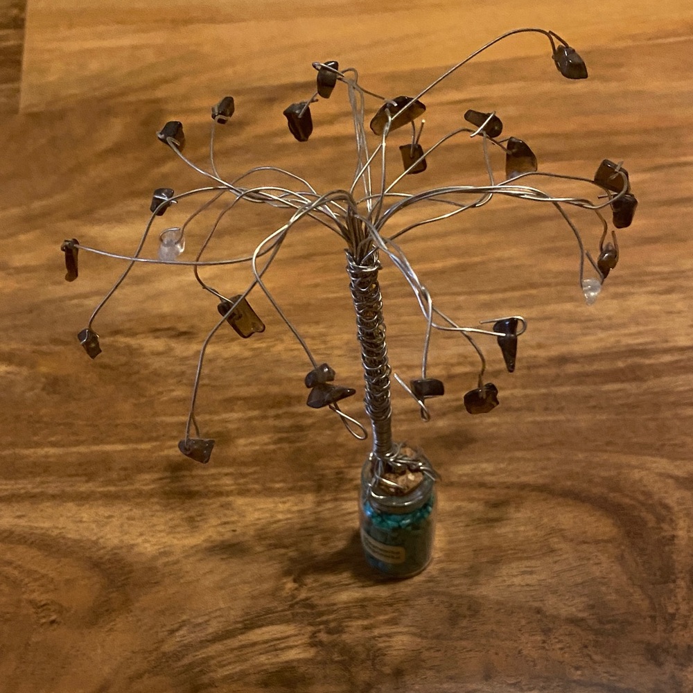 Wire Gemstone Tree Sculpture